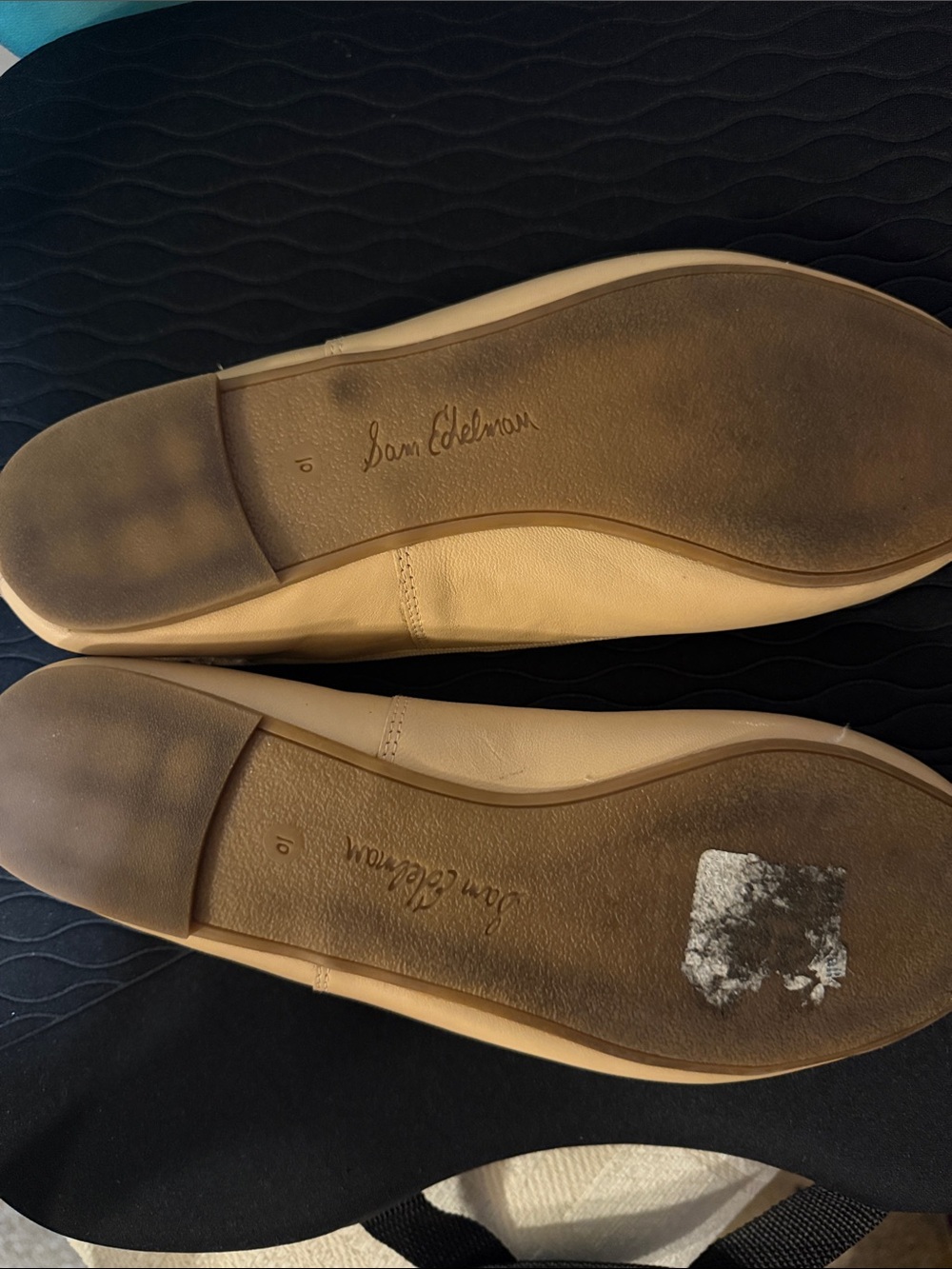 Sam Edelman Beige Leather Ballet Flats with Bow - Picture 4 of 6